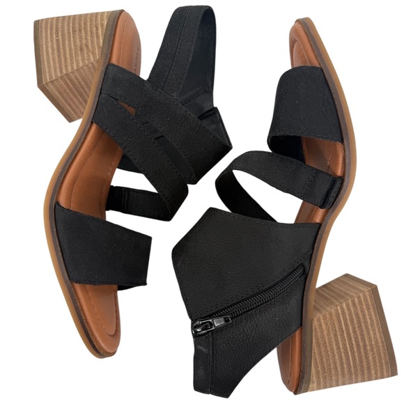 Lucky Brand Women's Rhodette High Heel Sandal Black Nubuck Leather Size 11M - Picture 5 of 12